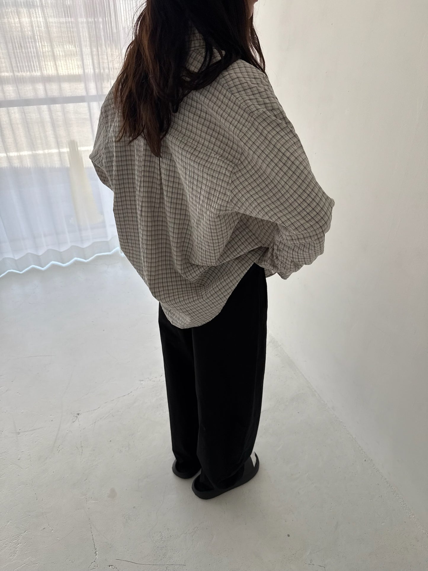 airy check shirt