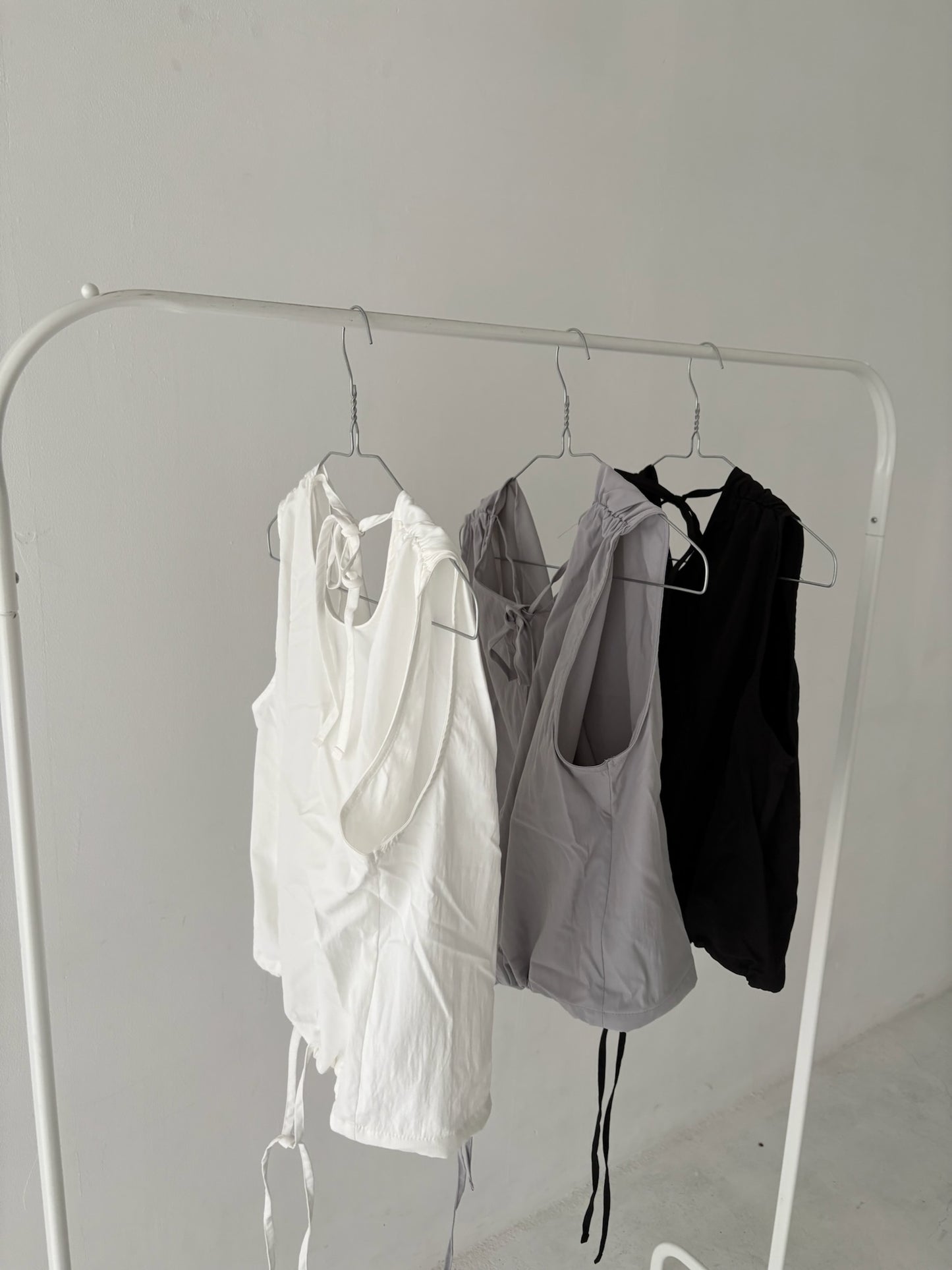 Shirred Sleeveless Wrap Blouse